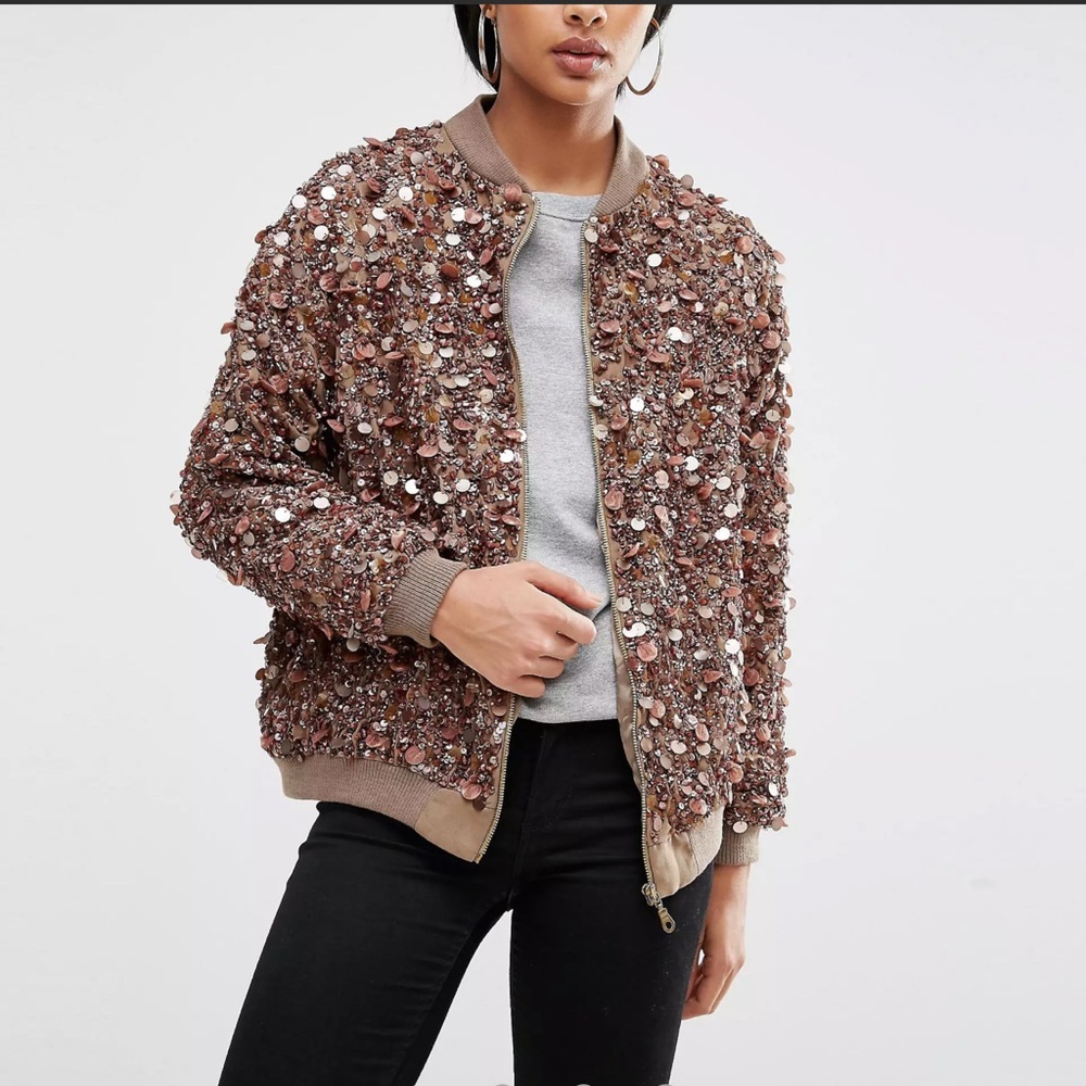 A Star Is Born Heavy Embellished Bomber Jacket
